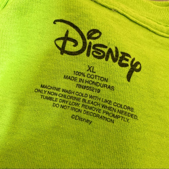 Disney Mickey Mouse Fluorescent Green Cotton Crew Neck Short Sleeve Graphic Tee - Picture 7 of 8